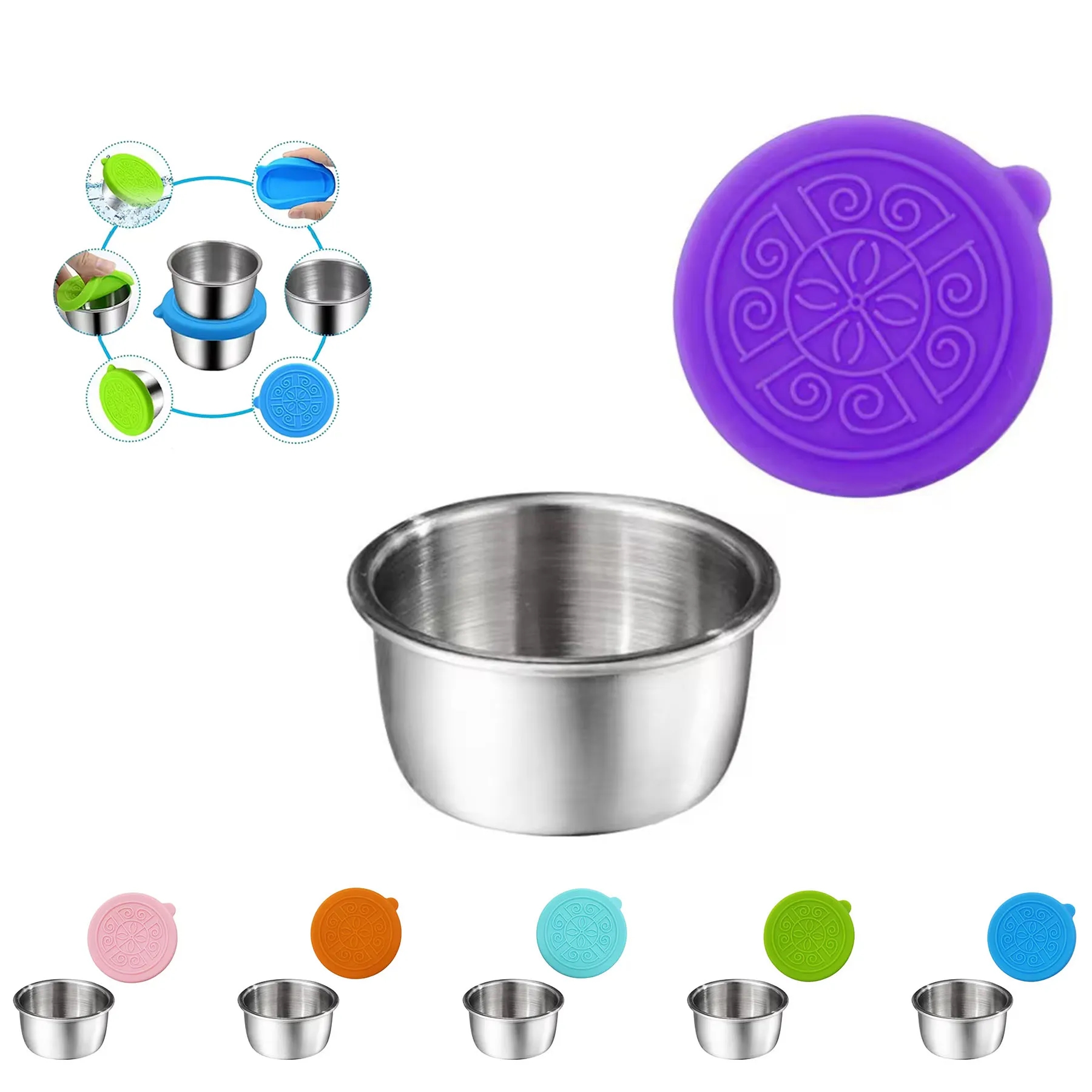 1.7 Oz Small Condiment Containers with Silicone Lids 5
