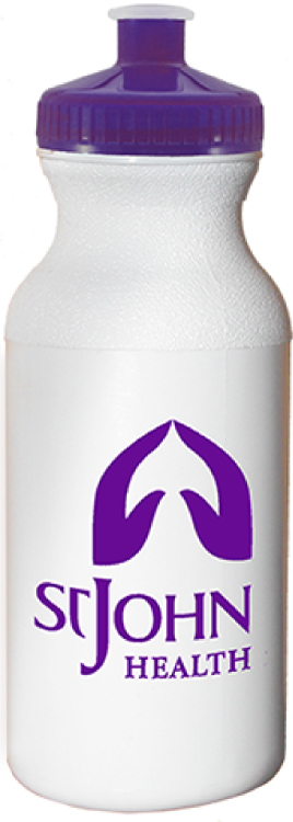 20 oz Plastic Water Bottle - Bike Bottle - USA Made - HDPE Plastic - Translucent Cap Colors 1
