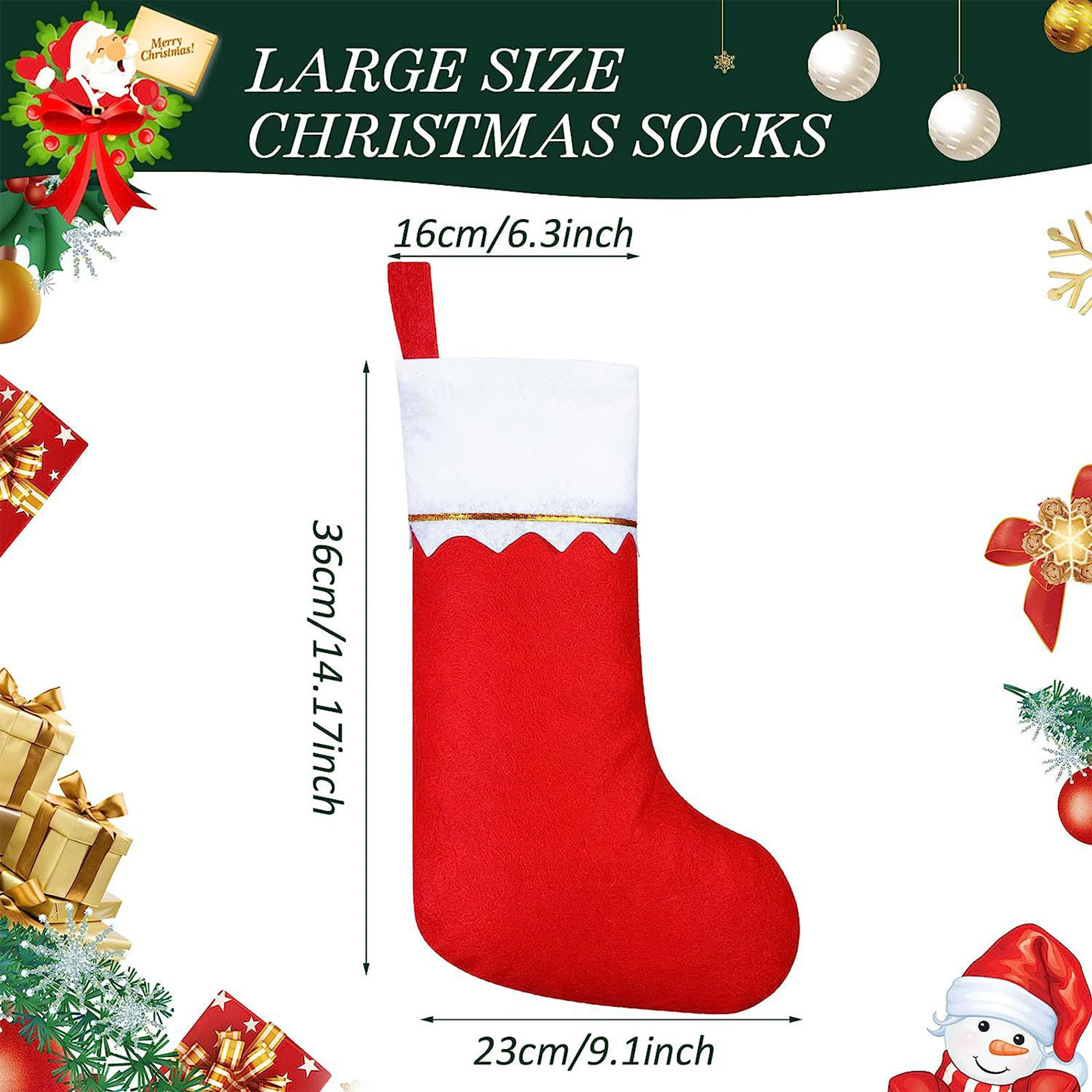 Red Felt Christmas Stocking 3