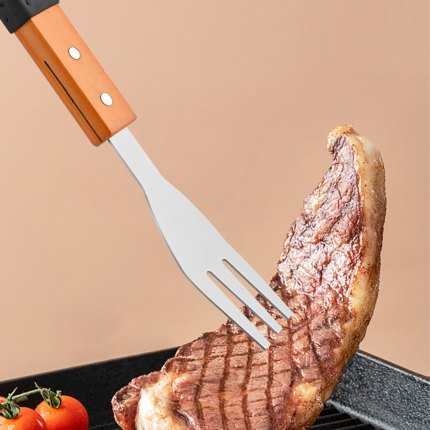 Outdoor Camping BBQ Tool Set with Fork Spatula and Tongs 7