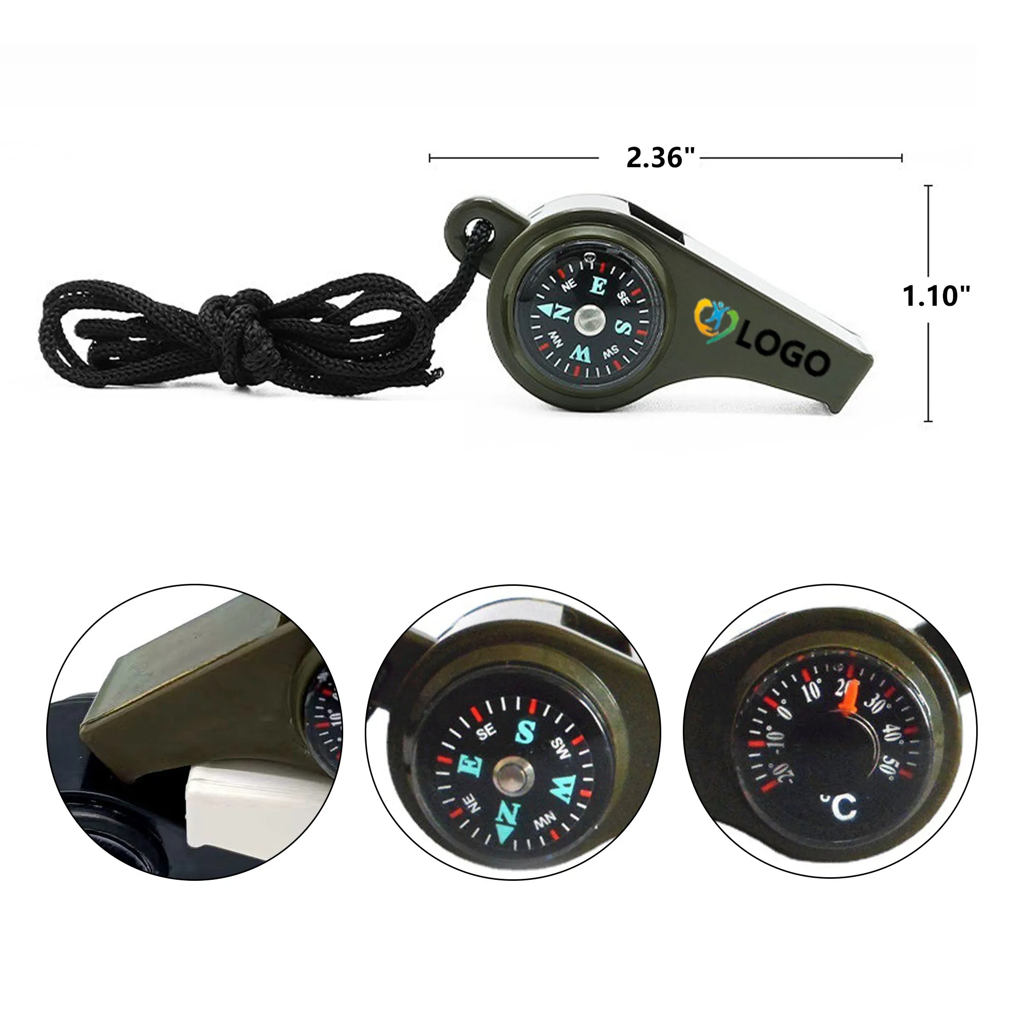 3 in 1 Emergency Whistle with Survival Compass Thermometer 4