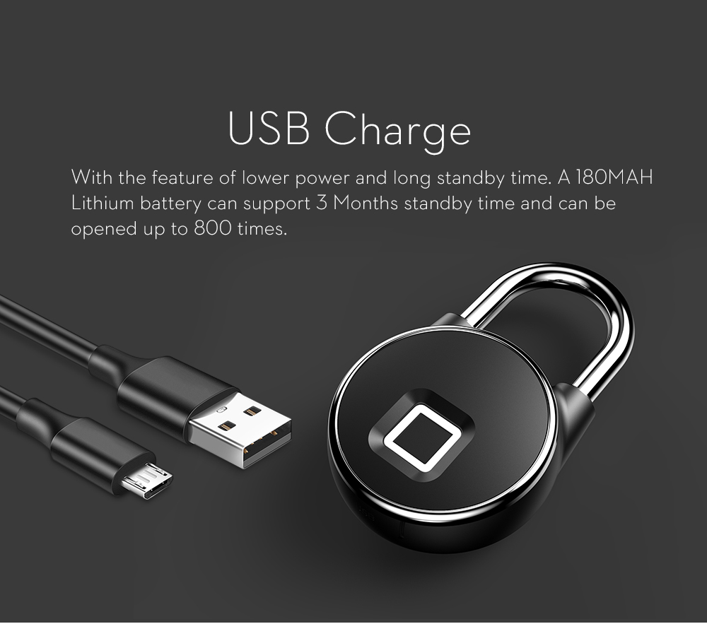 Smart Keyless Padlock w/ USB Rechargeable 18