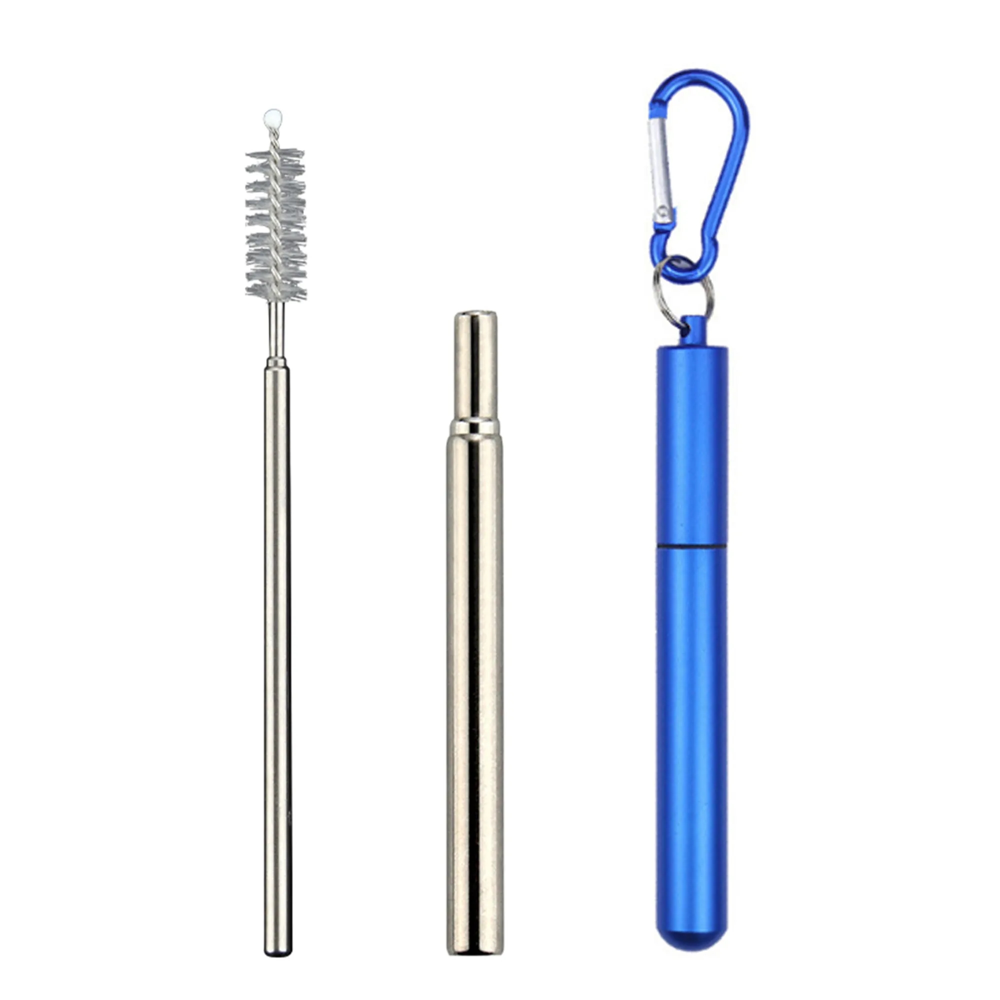 MOQ50 304 Telescopic Straw Aluminum Case Foldable Set 8