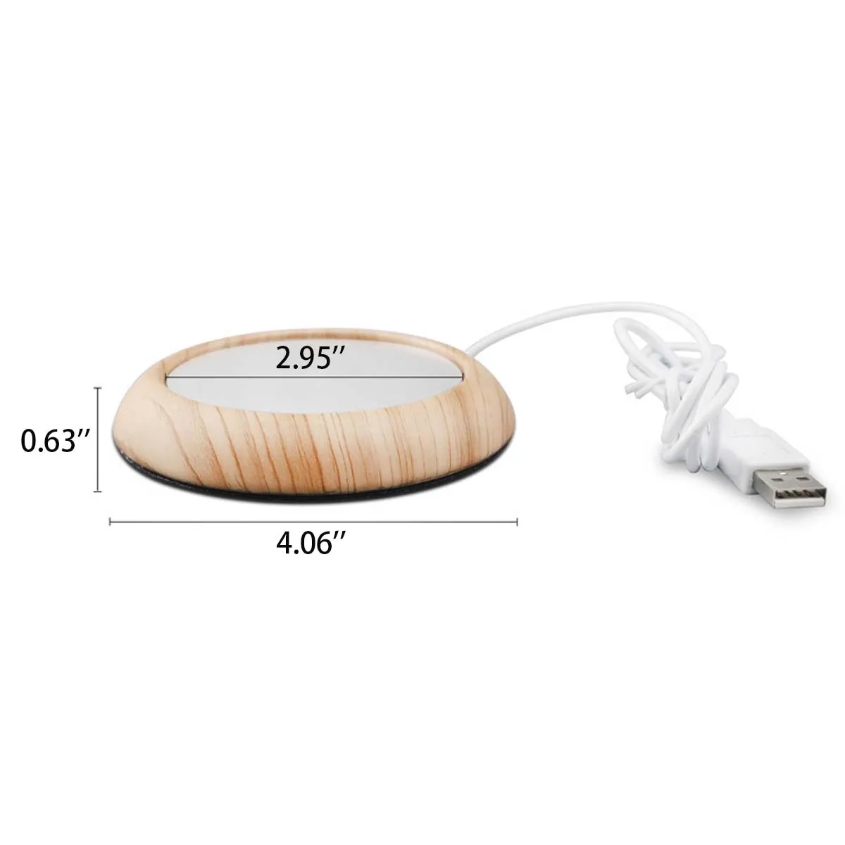 USB Cup Mug Warmer Wood & Metal Home Office Heater Coaster 7