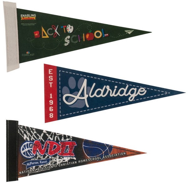 Multi Size Full Color Felt Pennant Flag (4" X 10" X 0.05") 2