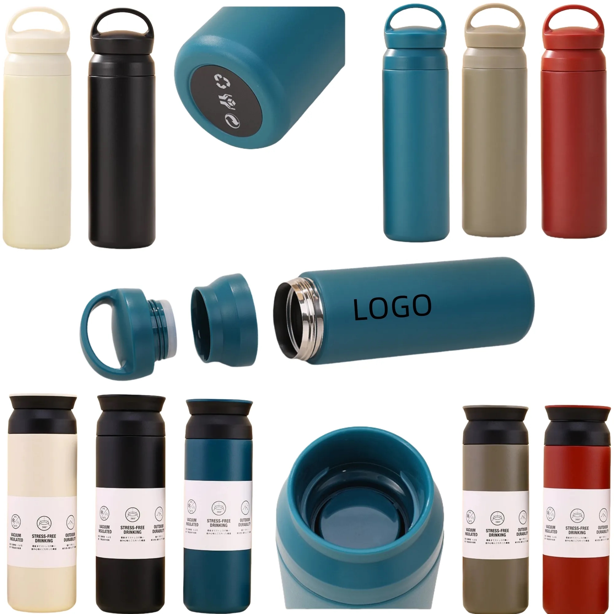 304 Stainless Steel Insulated Bottle-Handle-type Or Flat-lid 2