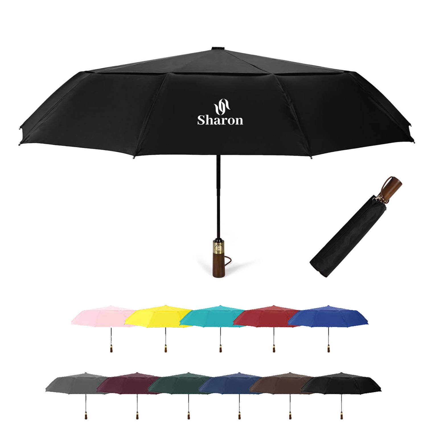 Folding umbrella Wooden handle 2