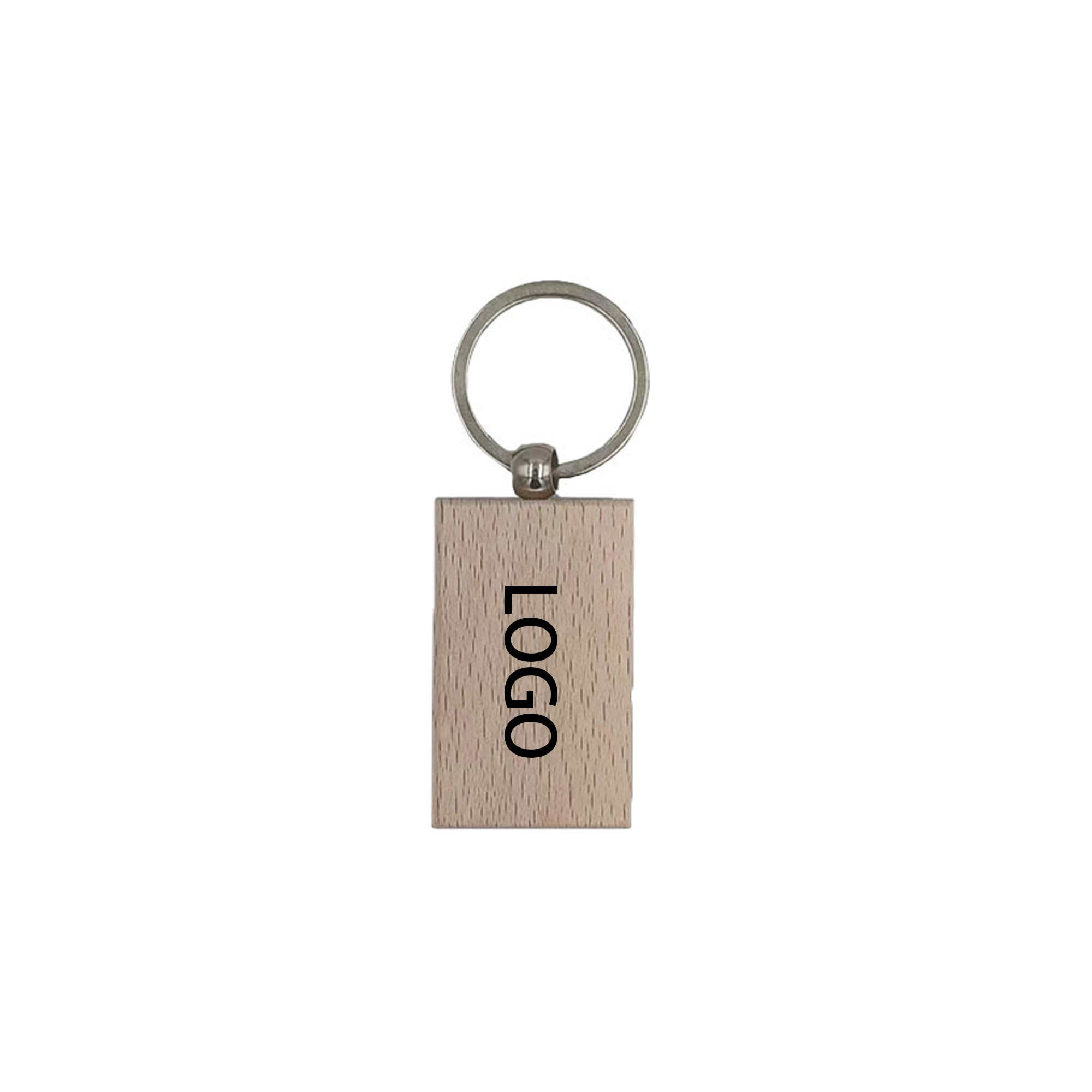 Medium rectangular wooden key chain 1