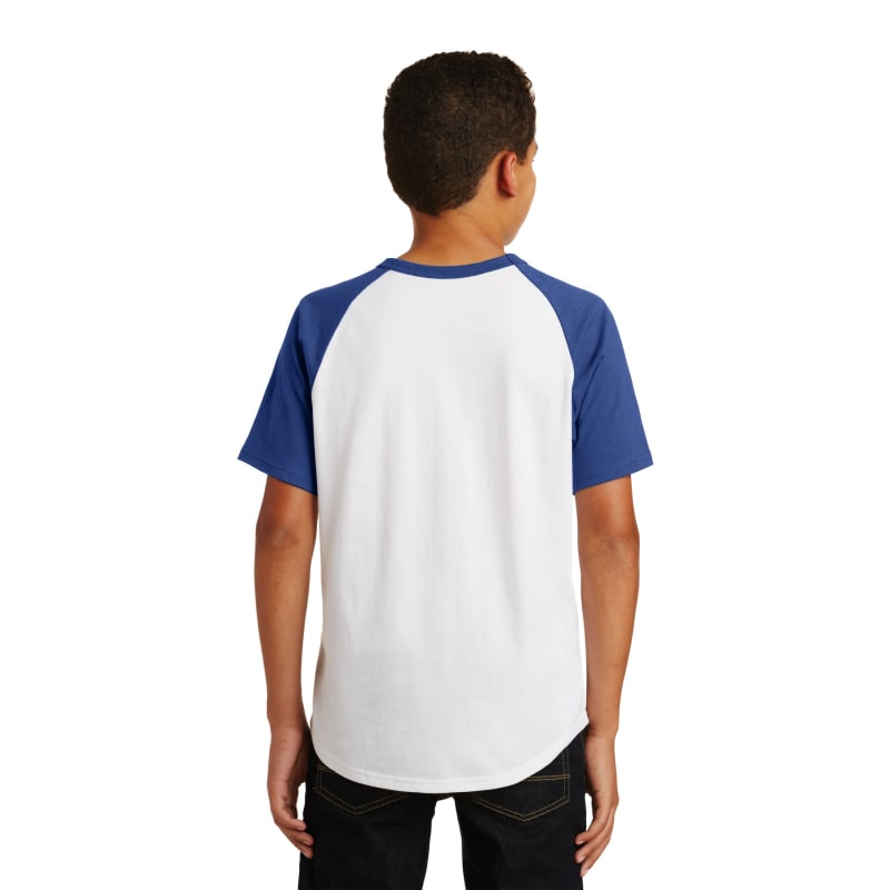 Sport-Tek Youth Short Sleeve Colorblock Raglan Jersey. 6