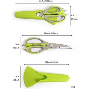 Household Fish Poultry Separable Colorful Magnetic Fridge With Sheath Kitchen Scissors 3