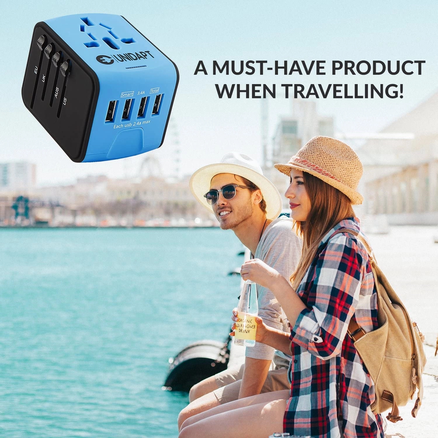 Universal Travel Adapter with 4 USB and AC Outlet 3