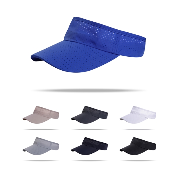 Stock Solid Color Quick Dry Poly Visor, Elastic Back 5