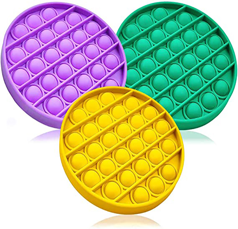Circle Shape Pure Color Push Pop Bubble Fidget Sensory Toy Sunshine 6