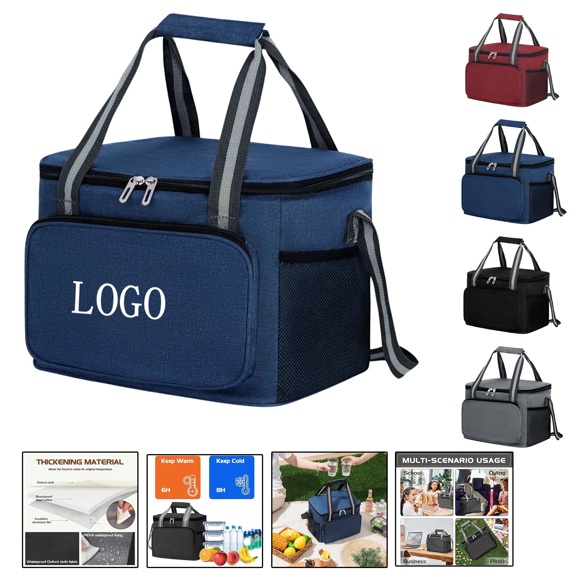Reusable Insulated Lunch Bag with Shoulder Strap 1