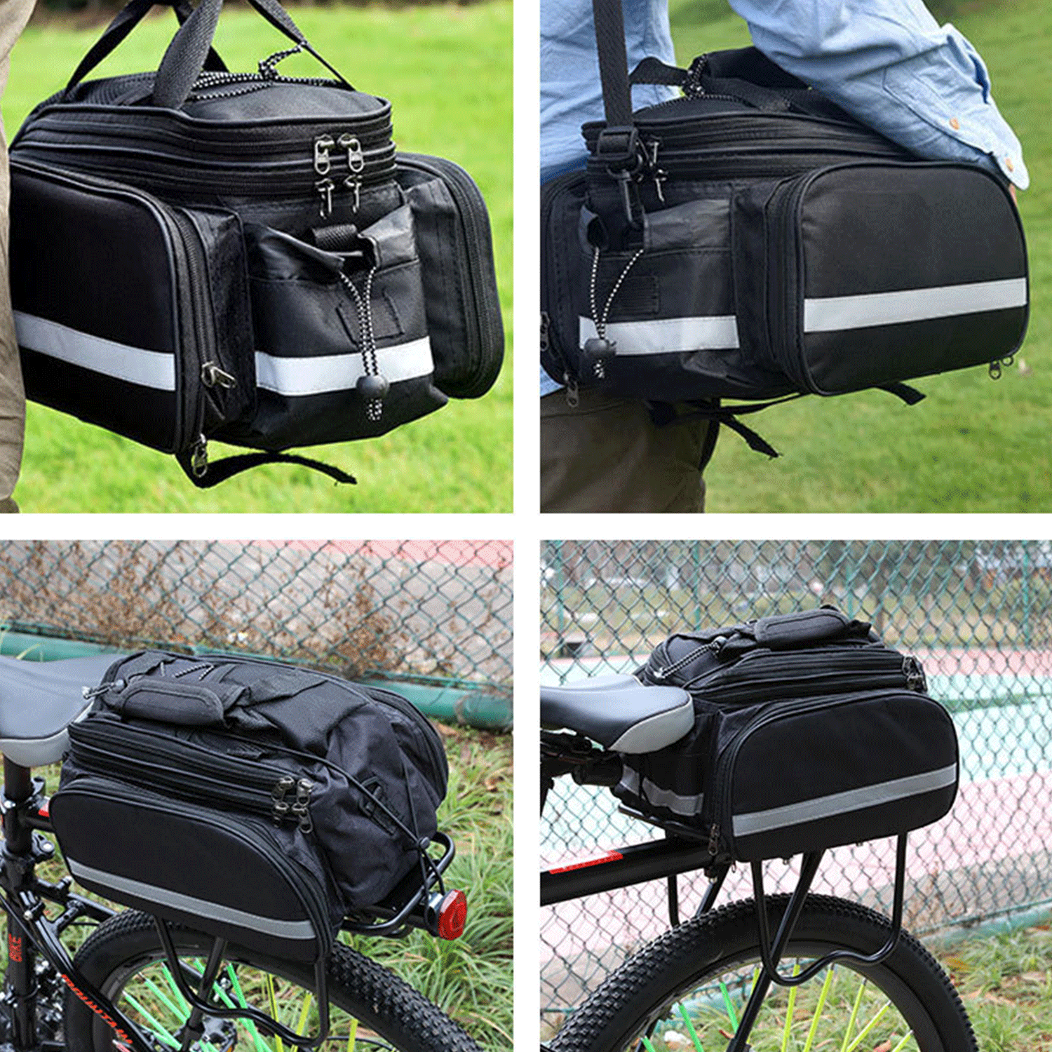 27L Expandable Bicycle Riding Rear Seat Rack Trunk Bag 16