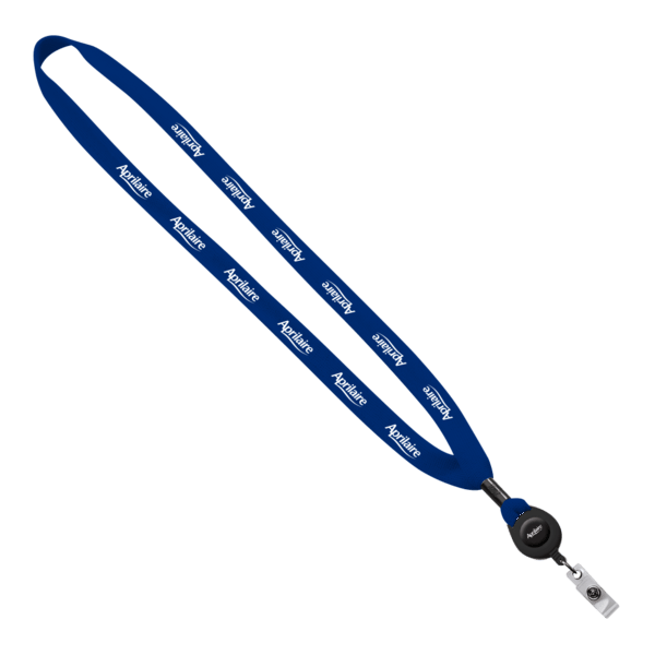 5/8" New Polyester "Shoelace" Lanyard with Retractable Badge Reel 3