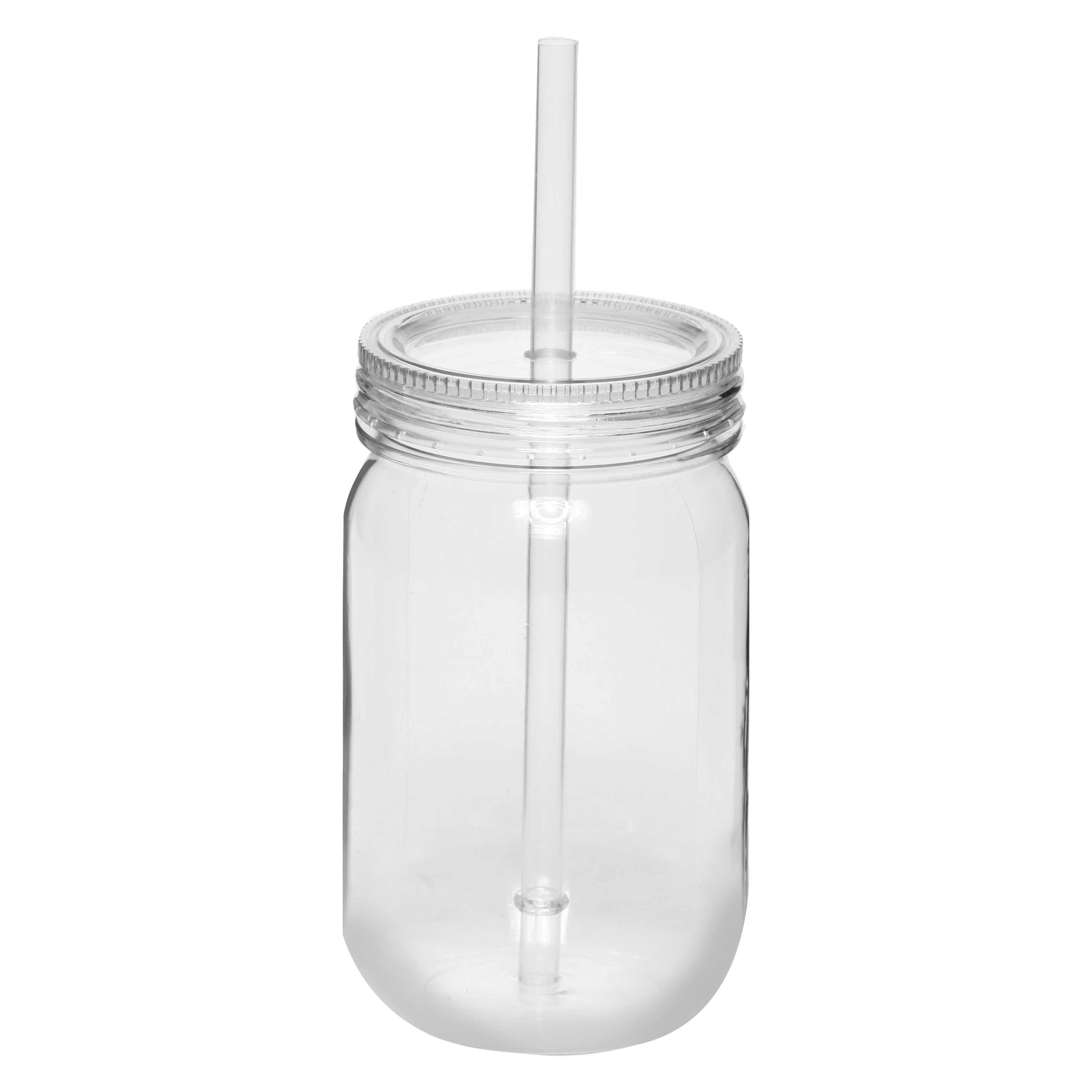 Plastic Mason Jar with Lid and Straw, 24 oz. 3