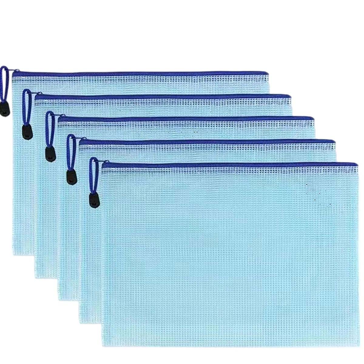 Durable PVC Grid Zipper Pouch A4 Storage 4