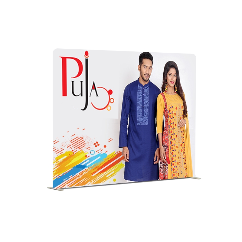 InstaFab™ 8' x 8' Straight Back Wall, Double Sided Fabric Display Wall 2