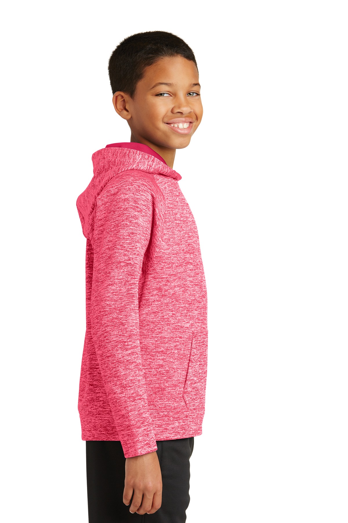 Sport-Tek Youth PosiCharge Electric Heather Fleece Hooded Pullover. YST225 4