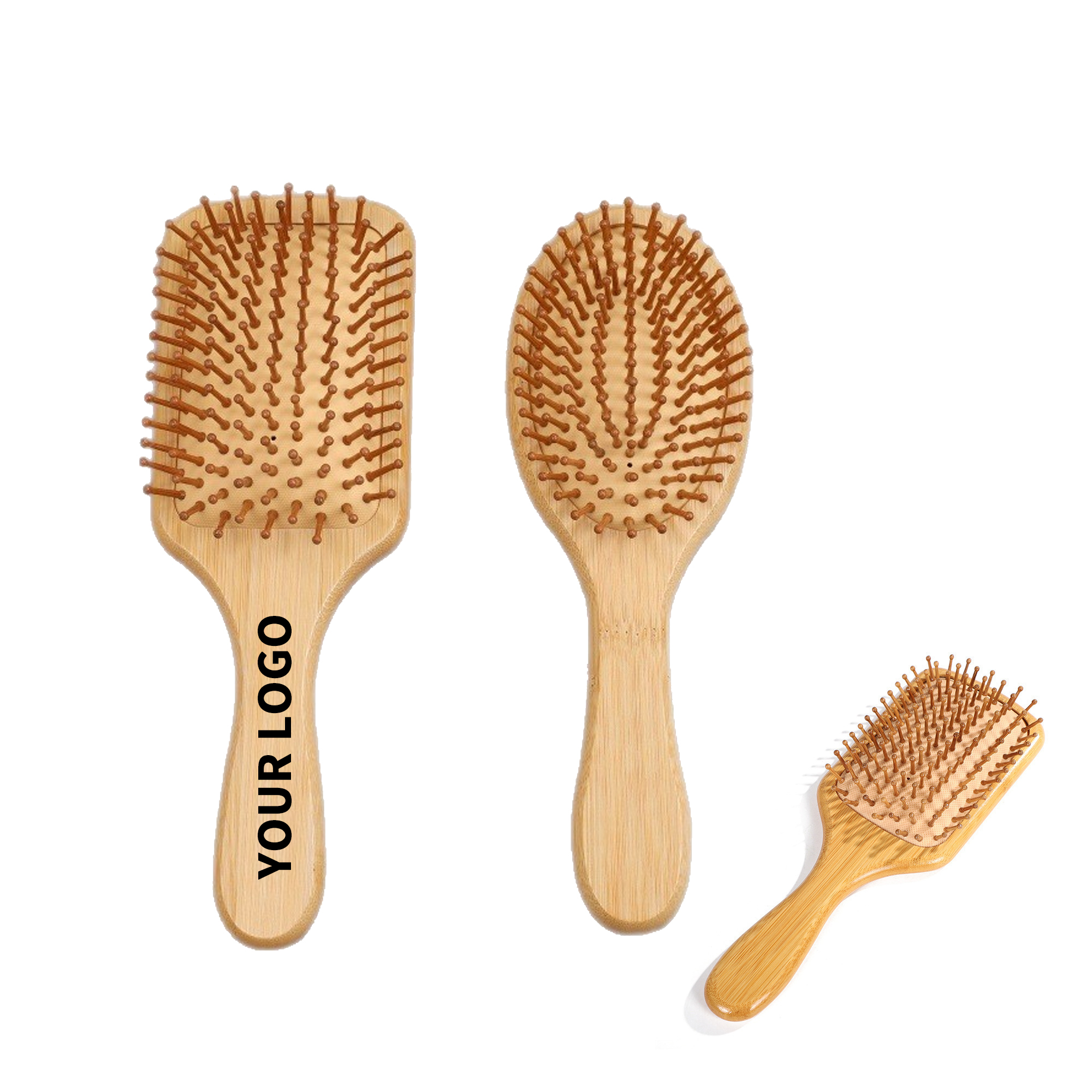 Bamboo Paddle Comb With Air Cushion 10" x 3.5" 3