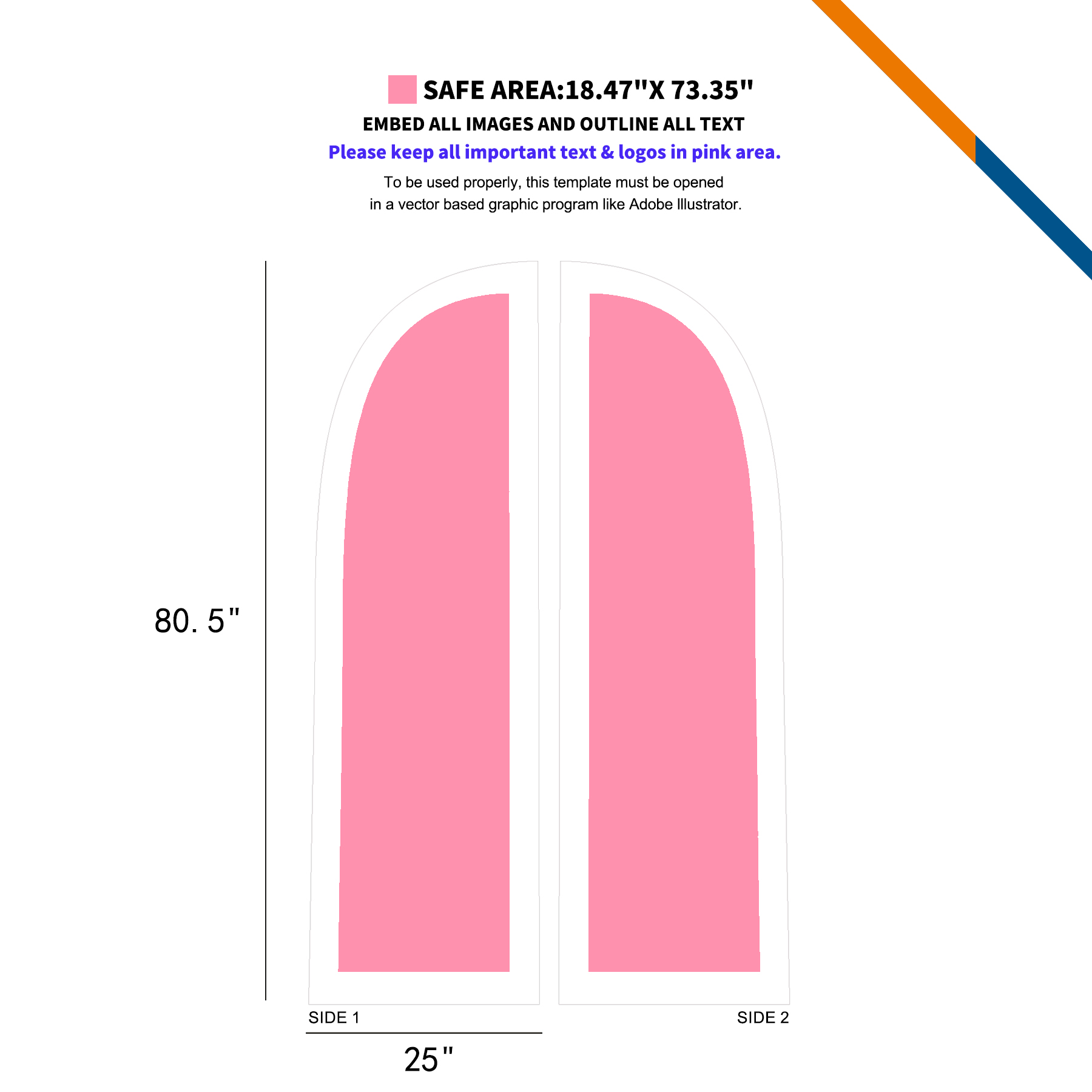 9' Oleta Double-Sided Straight Flag 1