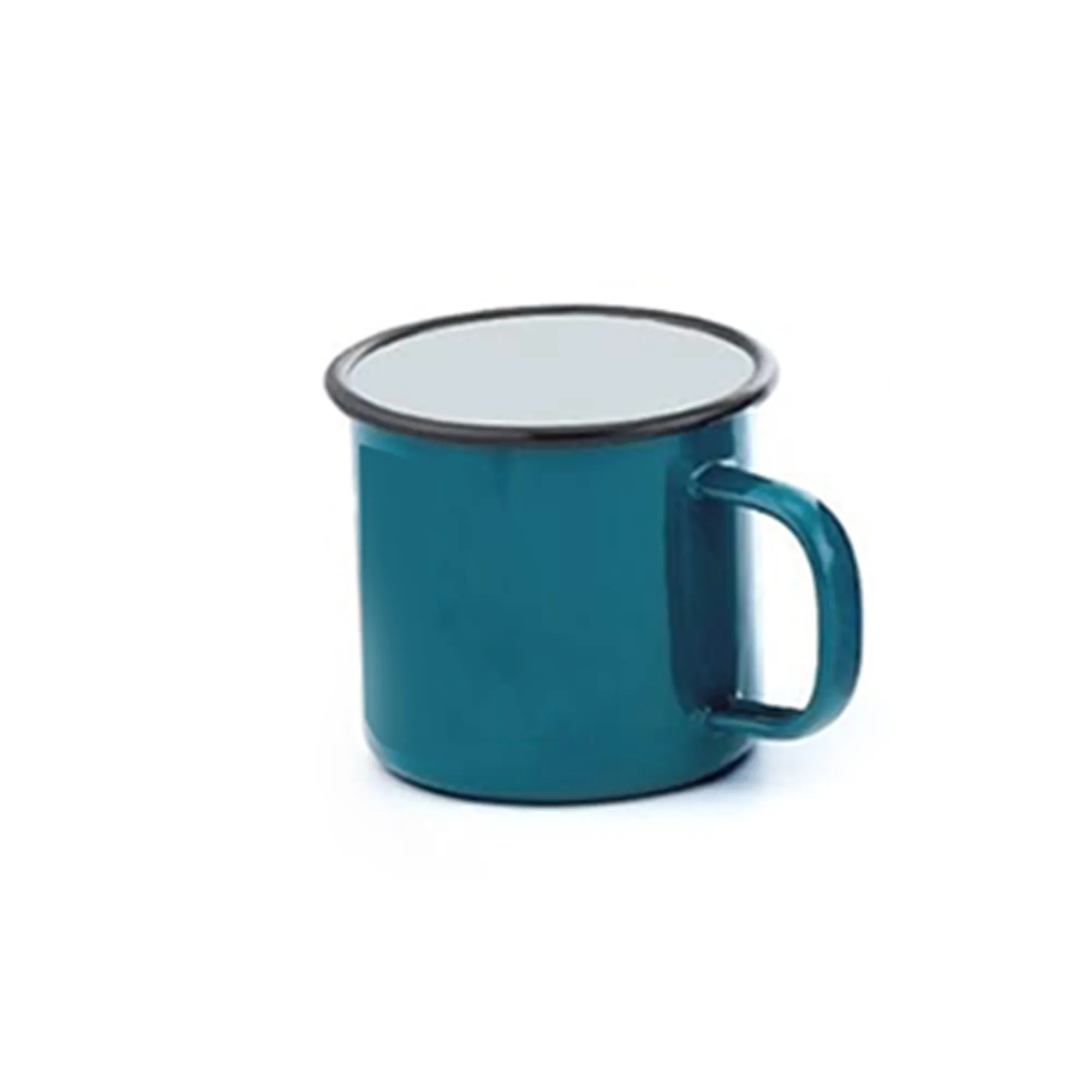 Blue and White Dot Logo Custom Metal Enamel Mug 13