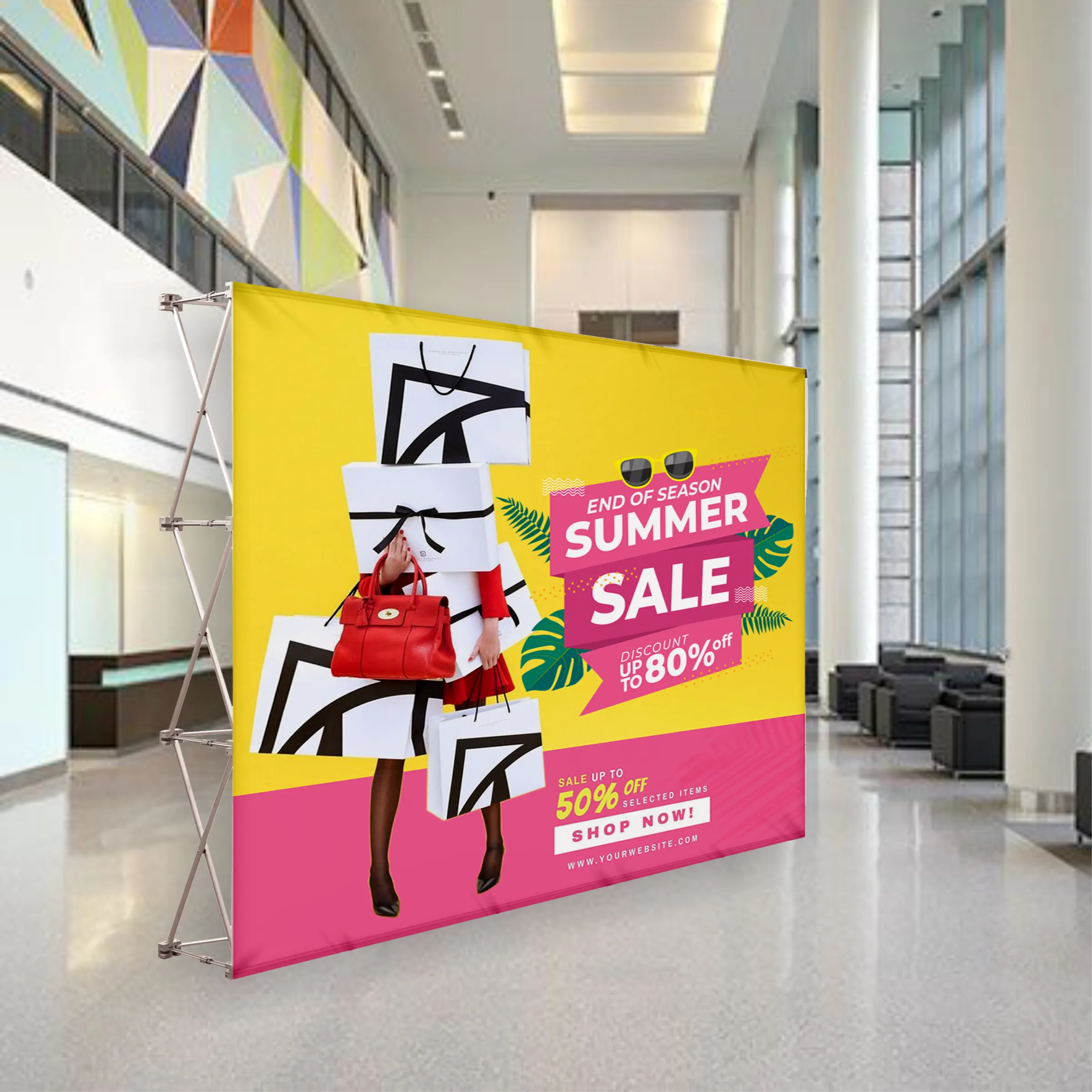 10'x8' Straight Pop Up Fabric Foldable Display Wall 4