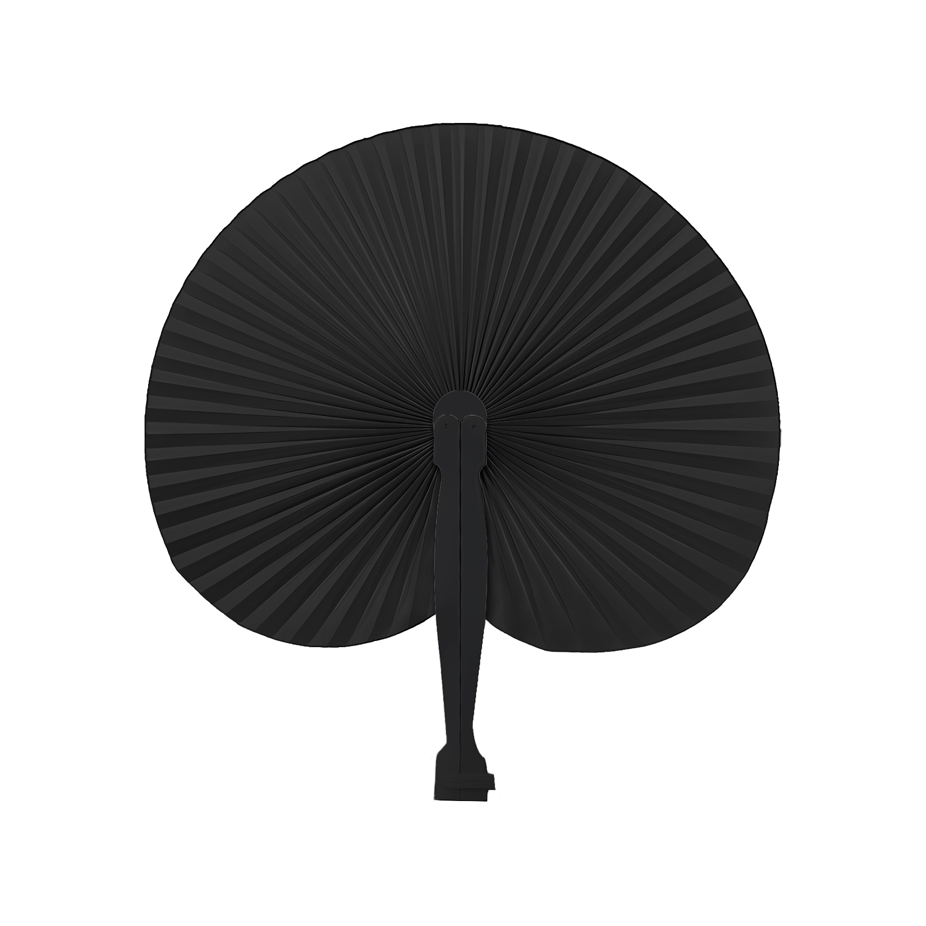 Custom Disposable Full Color Round Folding Hand Paper Fan With Plastic Handle 2