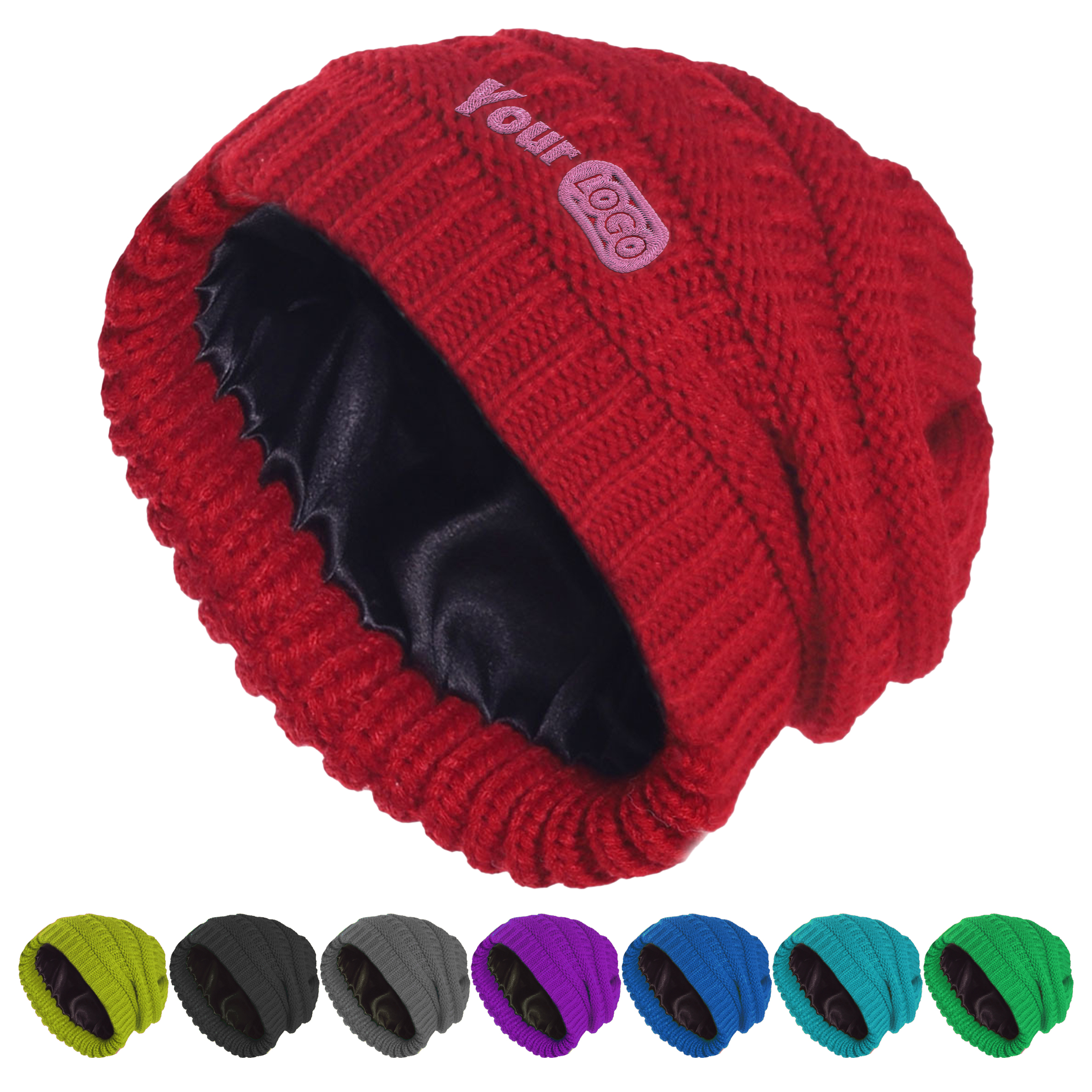 Polyester Warm And Stylish Knit Beanie With Satin Lining 1