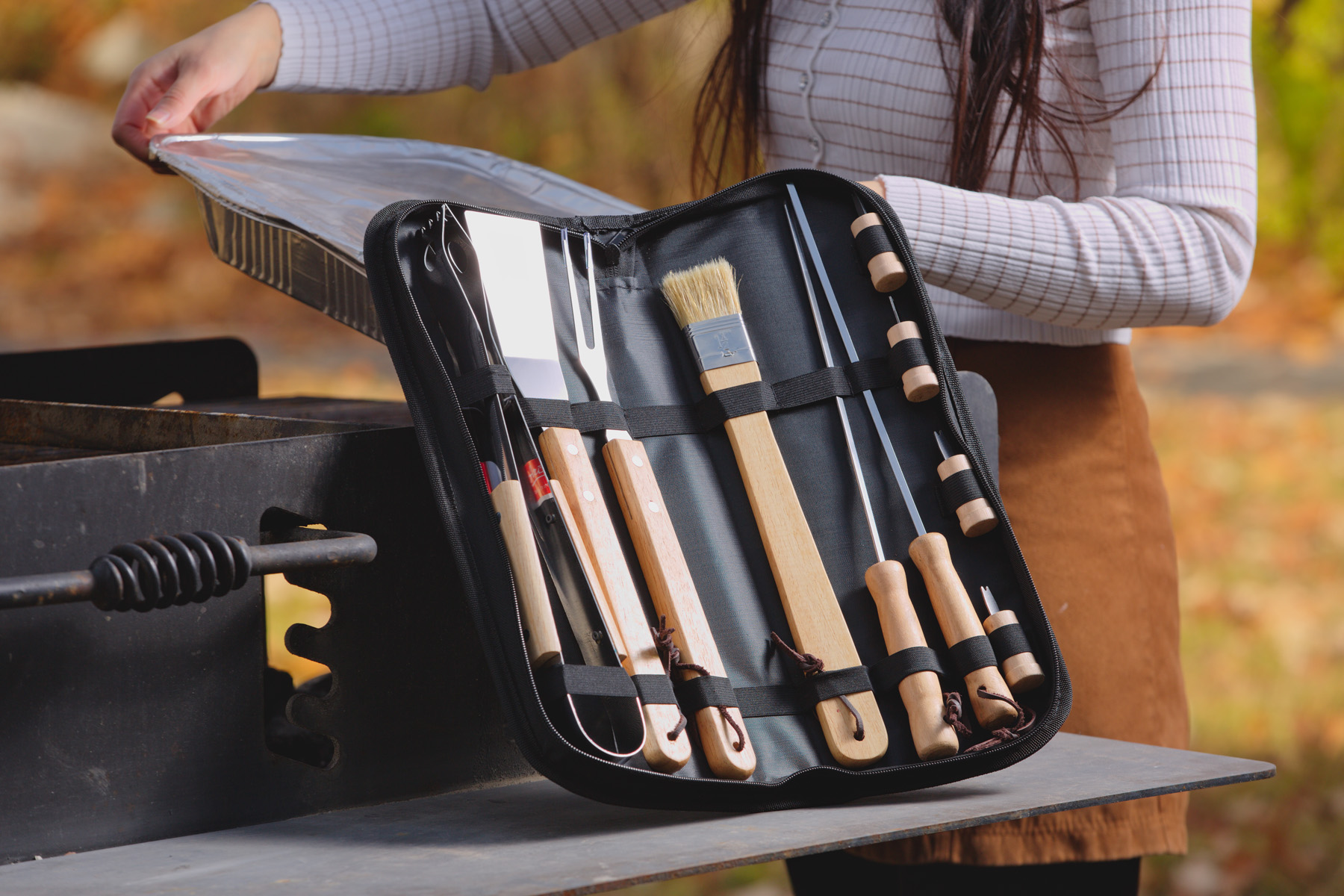 Redwood 10-piece Stainless Steel BBQ Set with Carrying Bag 6