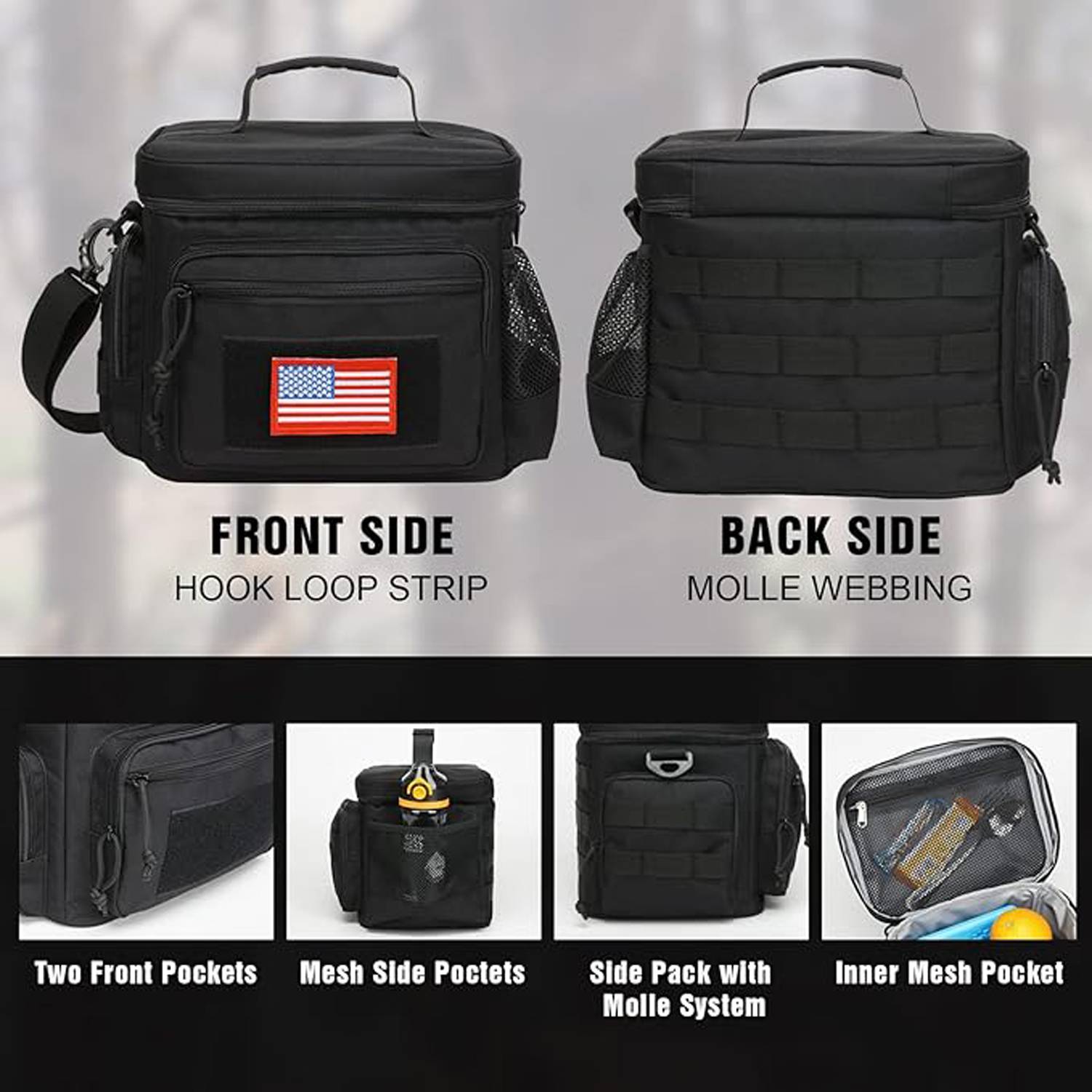 12L Oxford Insulated Cooler Bag w/ Handle for Outdoor Picnic 11