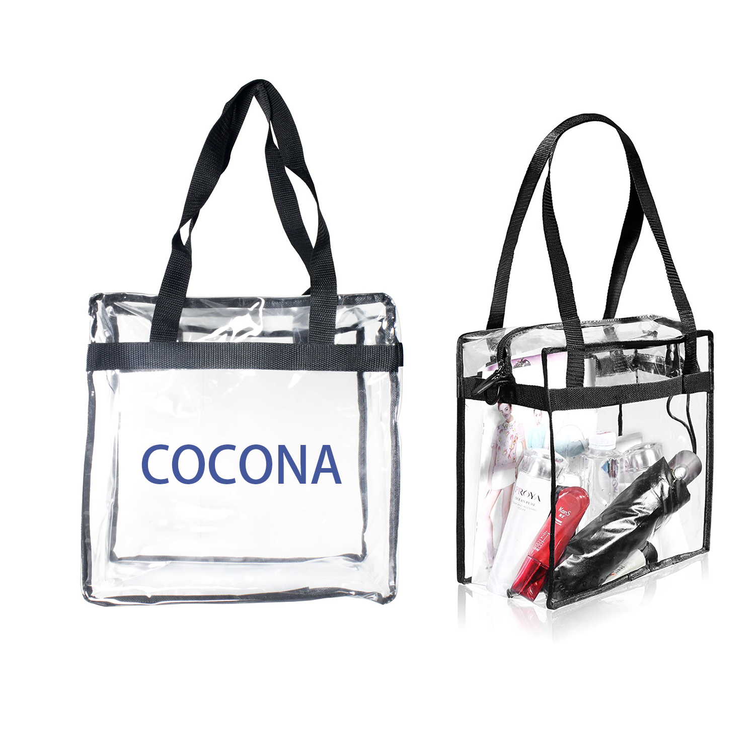 Clear PVC Zipper Tote Bag 2