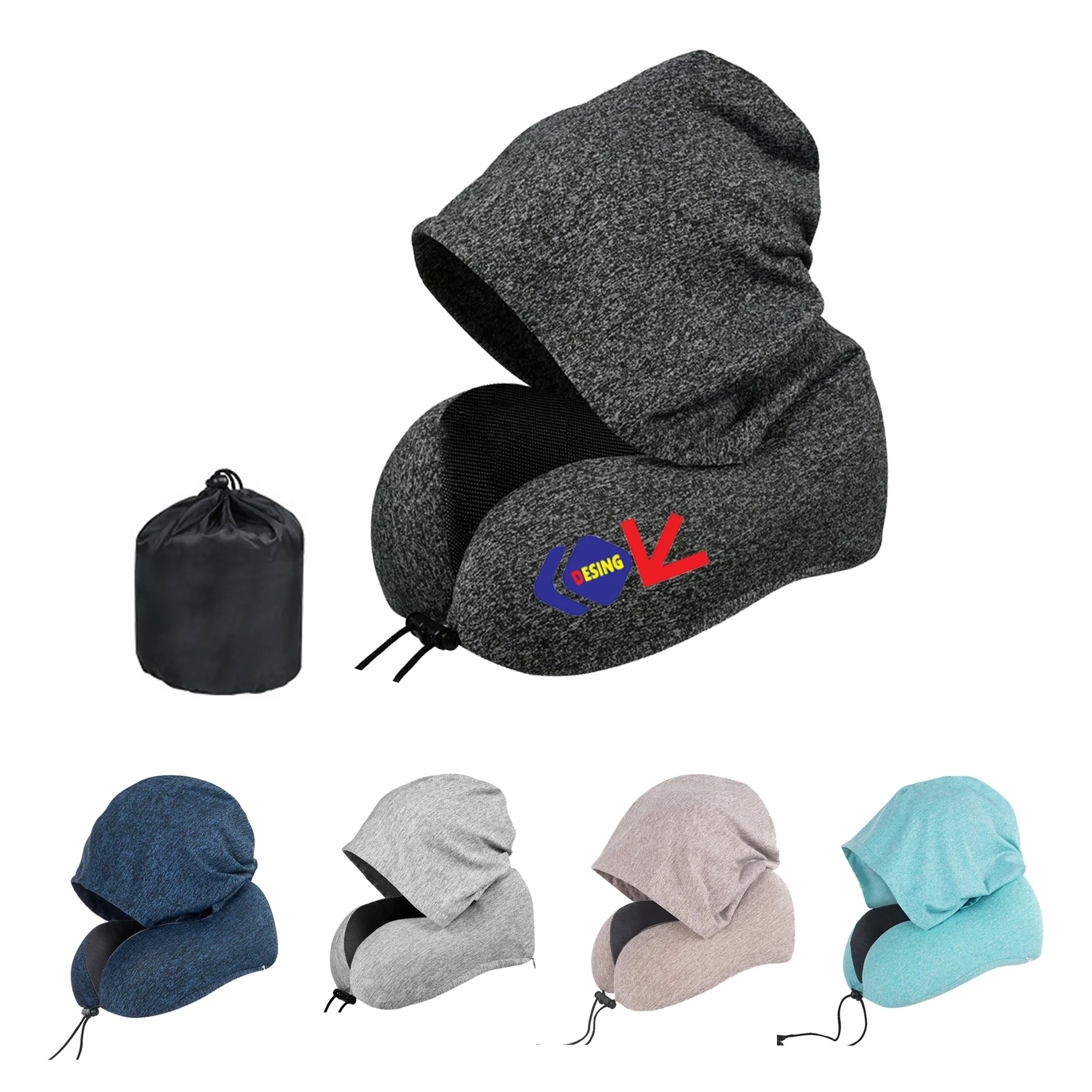 Memory Foam Hooded Travel Neck Pillow 1