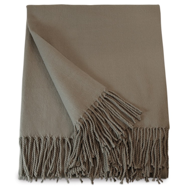 Gray Acrylic Throw Blanket 1
