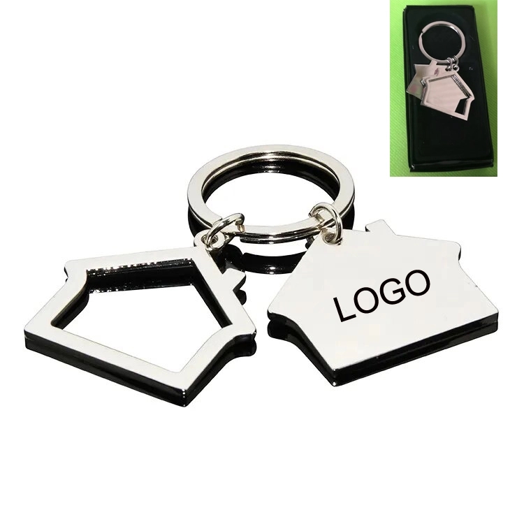 House Shape Decorative Metal Key Chain 3