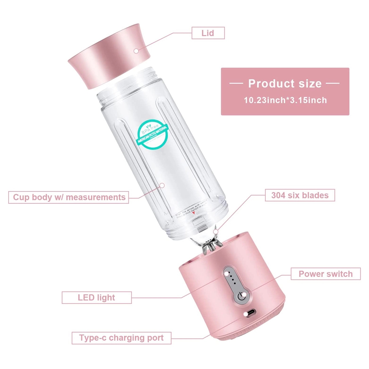Portable Blender Usb Rechargeable 2