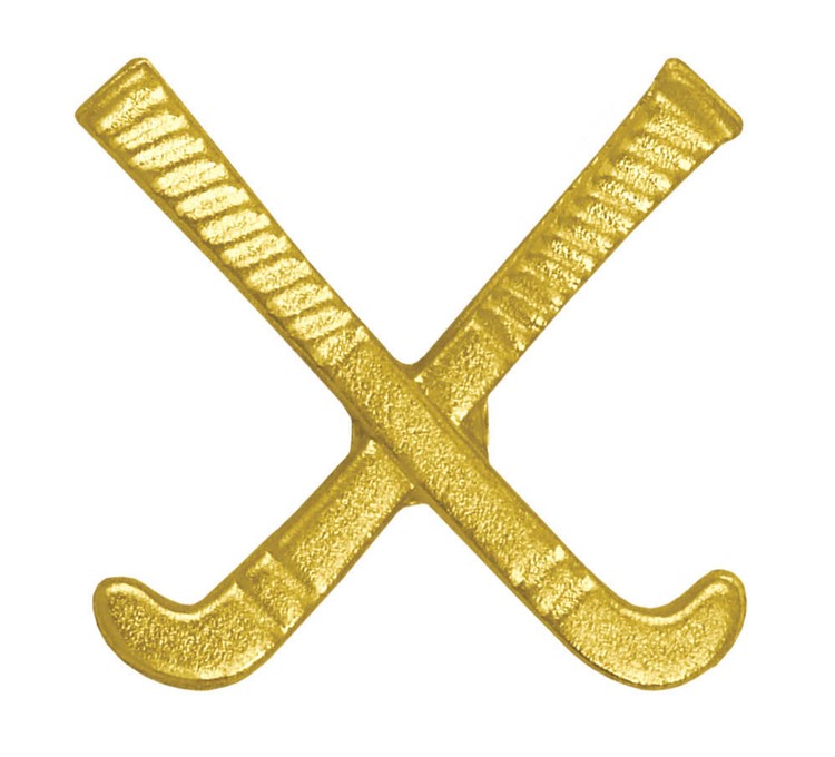 Field Hockey Bright Gold Chenille Lapel Pin 2