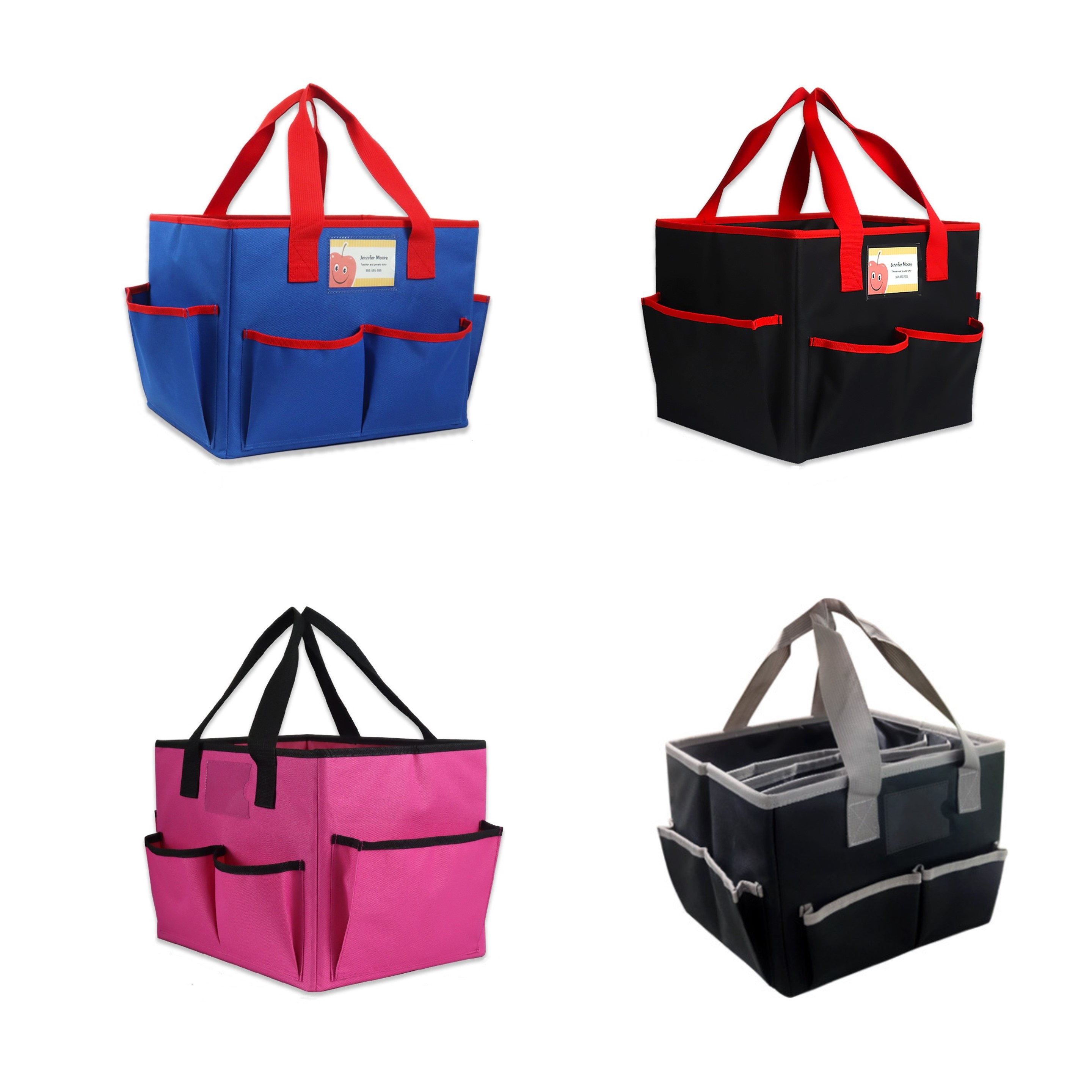 Teacher Tote Bag with Multi Pockets (direct import), custom tote bag with logo imprint 2