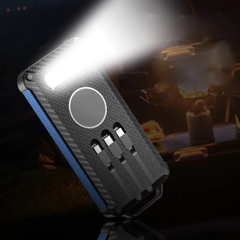 Solar Power Bank and Wireless Charger Built-in Cable 2
