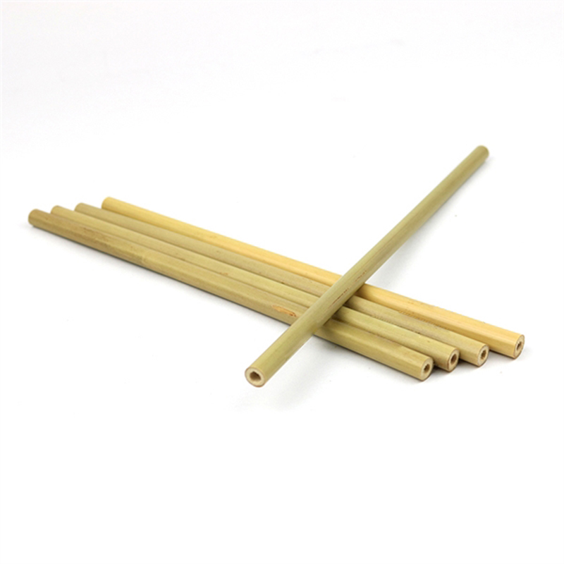 5pcs Reusable Bamboo Drinking Straw W/ Cleaning Brush In Carrying Pouch 3