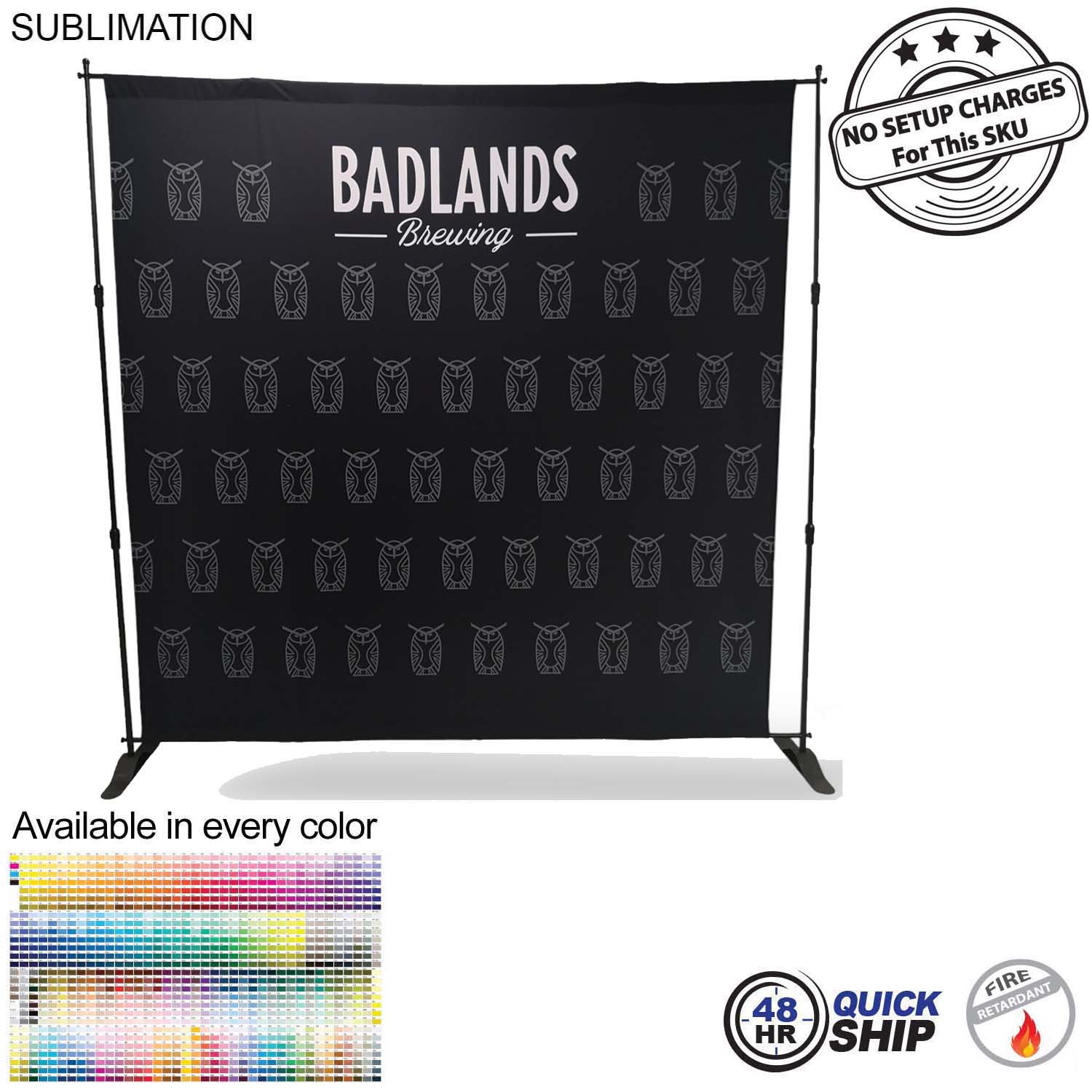 48Hr Quick Ship - 8' Exhibitor Expanding Display Kit, Media Wall, Backdrop, with Full Color Graphics 8