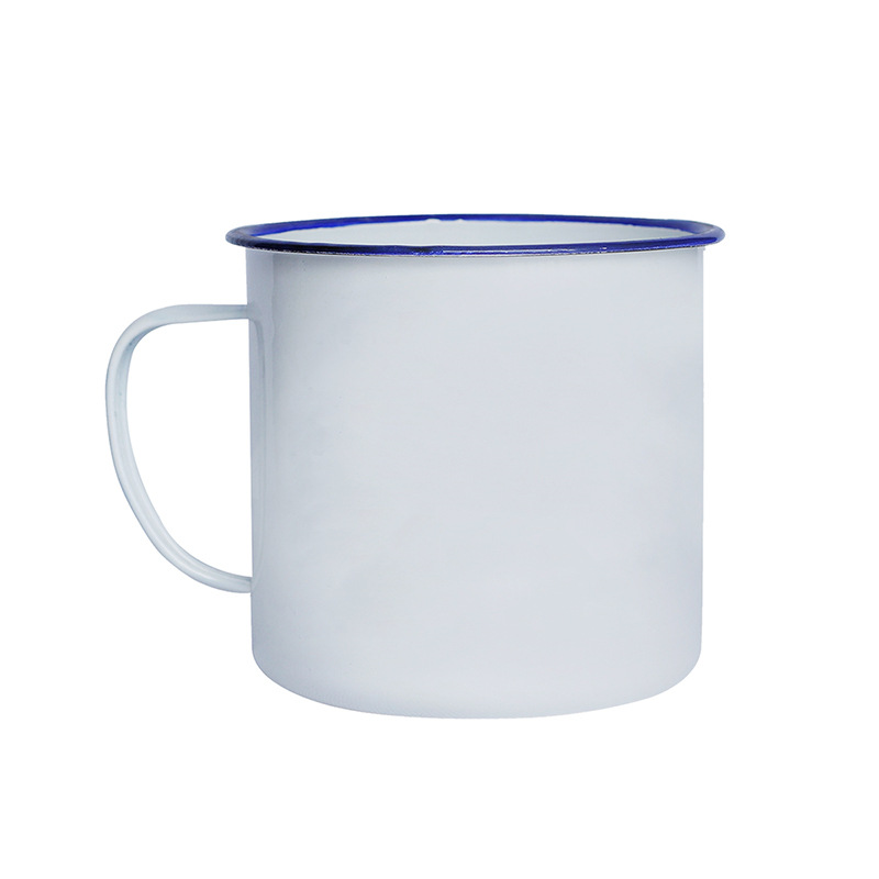 Enamel Coffee Cup Mug with Stainless Steel Rim 2