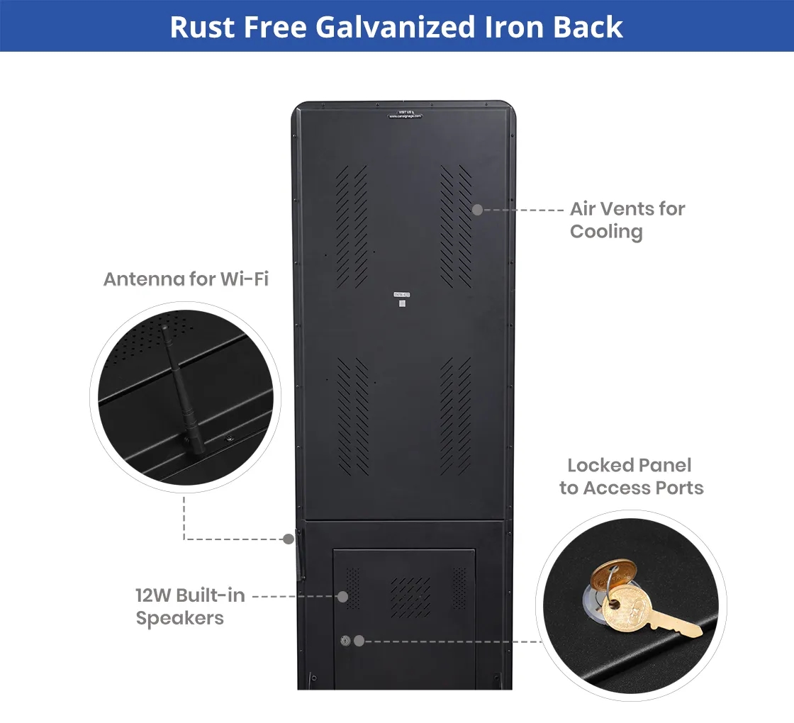 Portable LED Digital Display Signage with Wheels 55 Inch 4