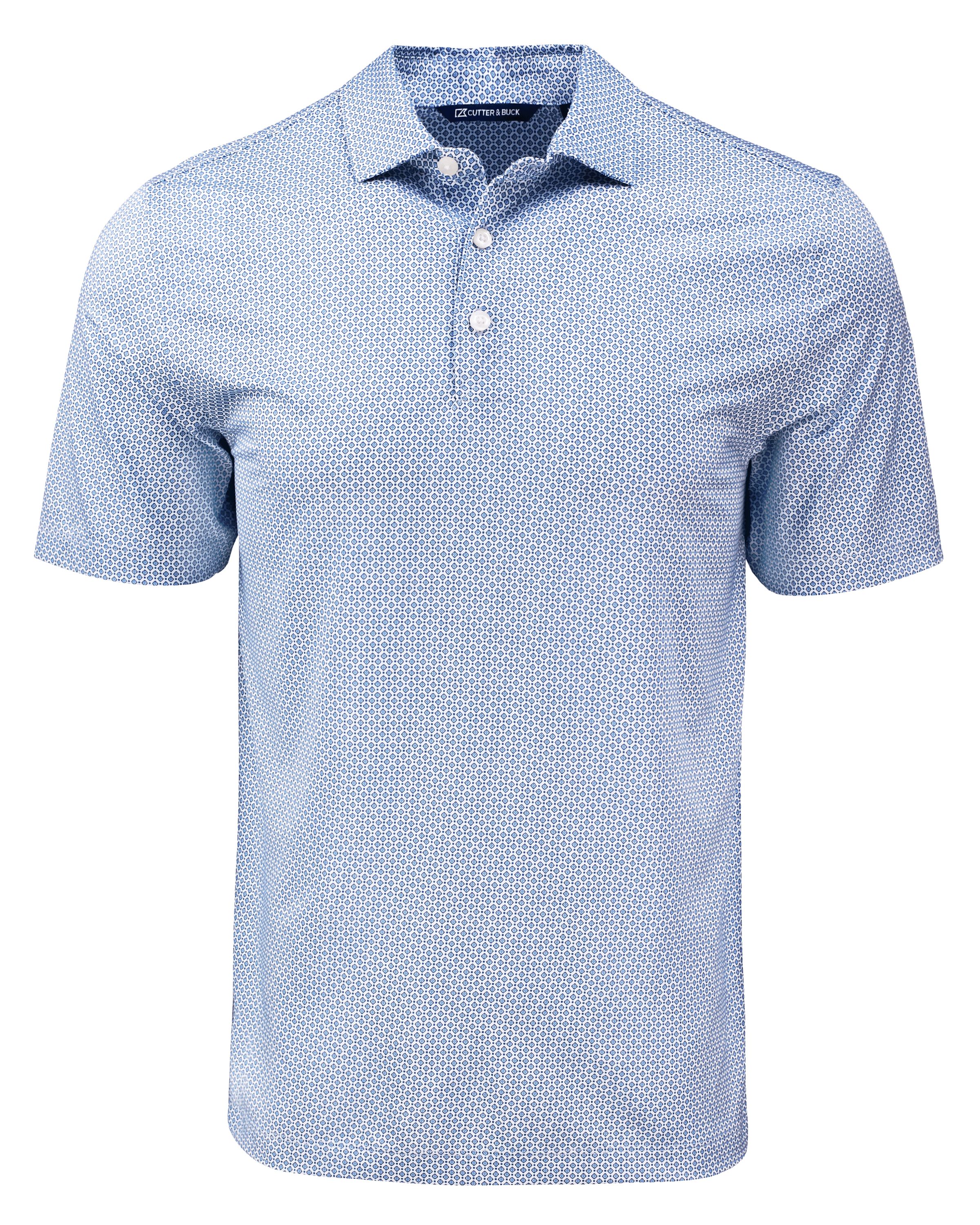 Cutter & Buck Pike Recycled Diamond Dot Print Mens Polo 14