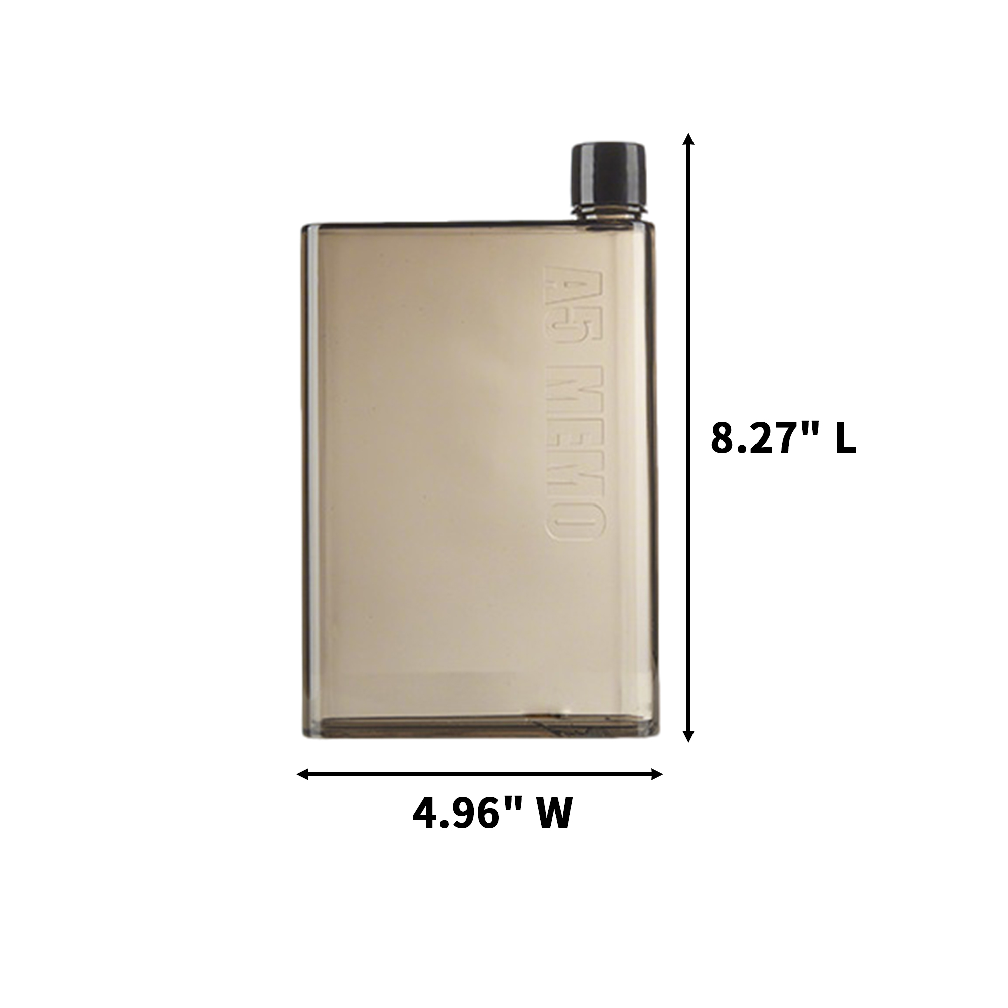 A5 Flat Plastic Transparent Water Bottle Slim Profile 10