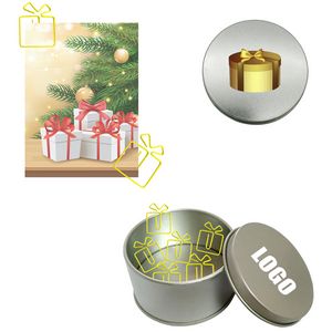 Gift Box Shaped Paper Clips with Tin Box 2