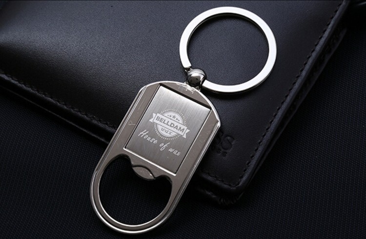Zinc Alloy Round Edge Rectangle Shape Bottle Opener Key Chains 2