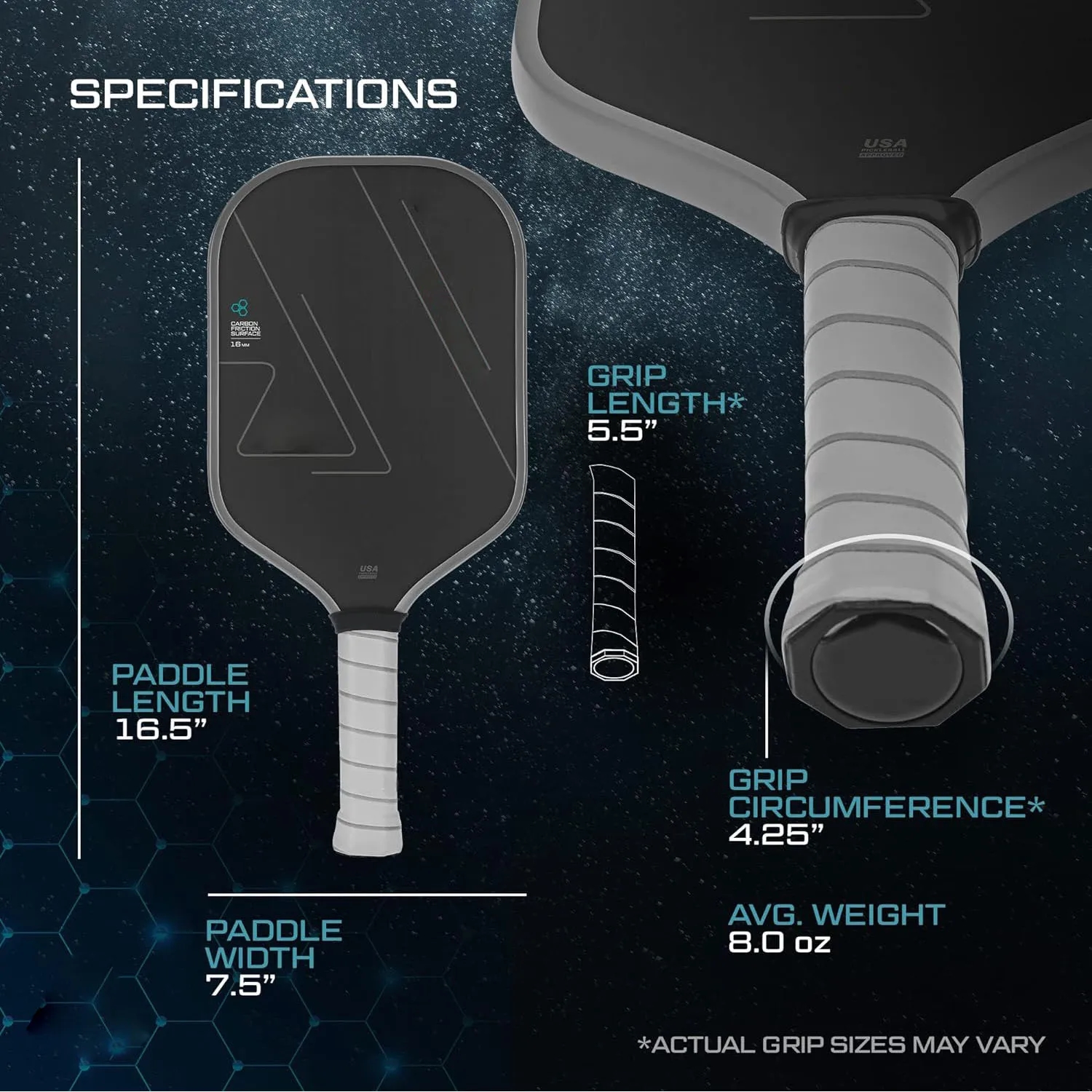 3K Graphite Pickleball Racket Set 6