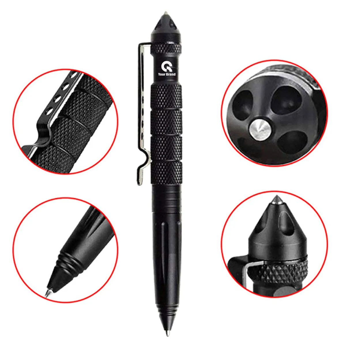 5 Pack Multifunctional Tungsten Steel Military Tactical Pen 1